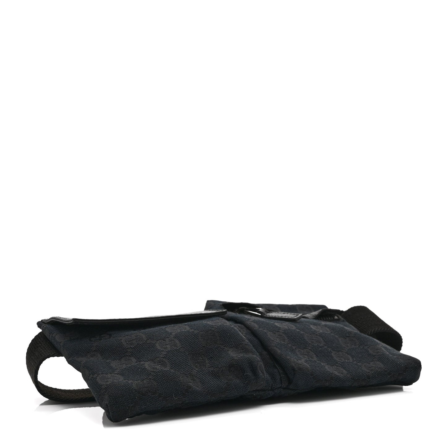 GG Monogram Double Pocket Belt Bag Black