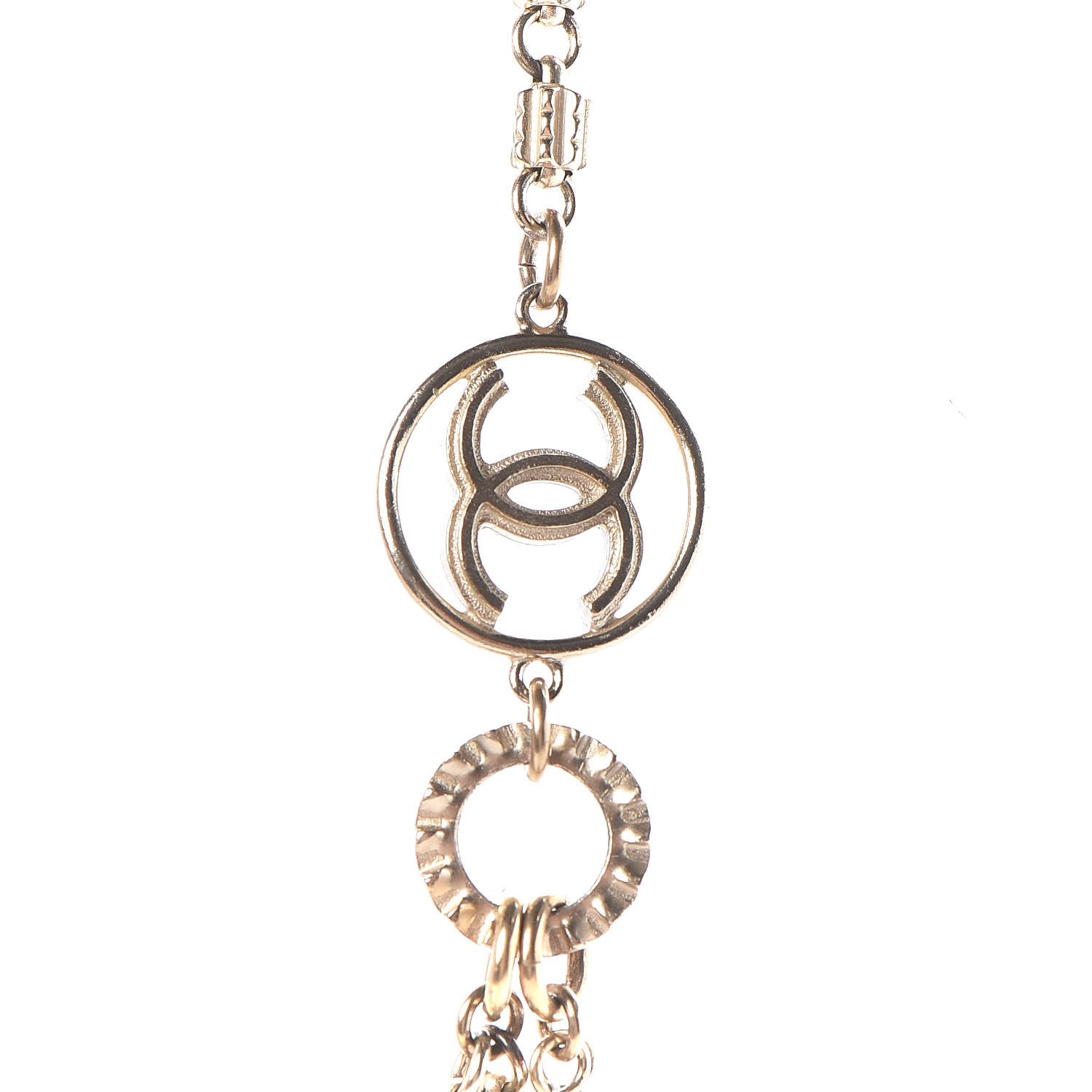 Chanel Pearl CC Tassel Multistrand Necklace Gold Burgundy 5 of 7
