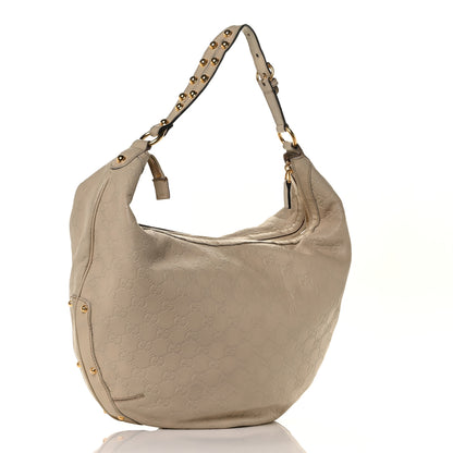 Gucci Guccissima Large Biba Studded Hobo Off White 2 of 9