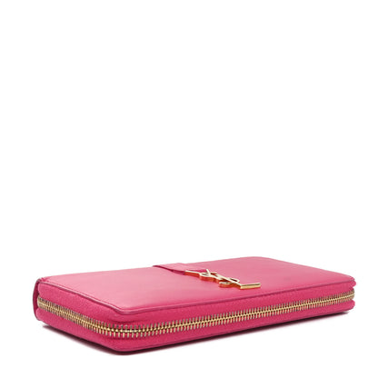 Saint Laurent Calfskin Monogram Zip Around Wallet Fuchsia 4 of 9