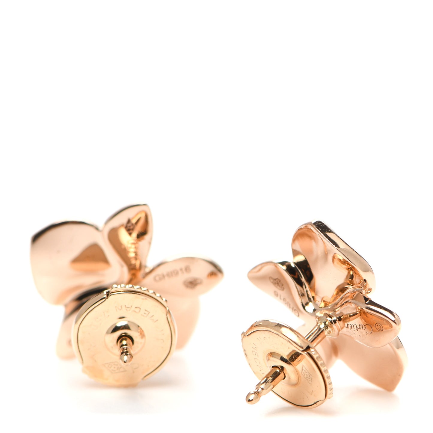 18K Pink Gold Diamond Caresse D'Orchidees Par Cartier Earrings