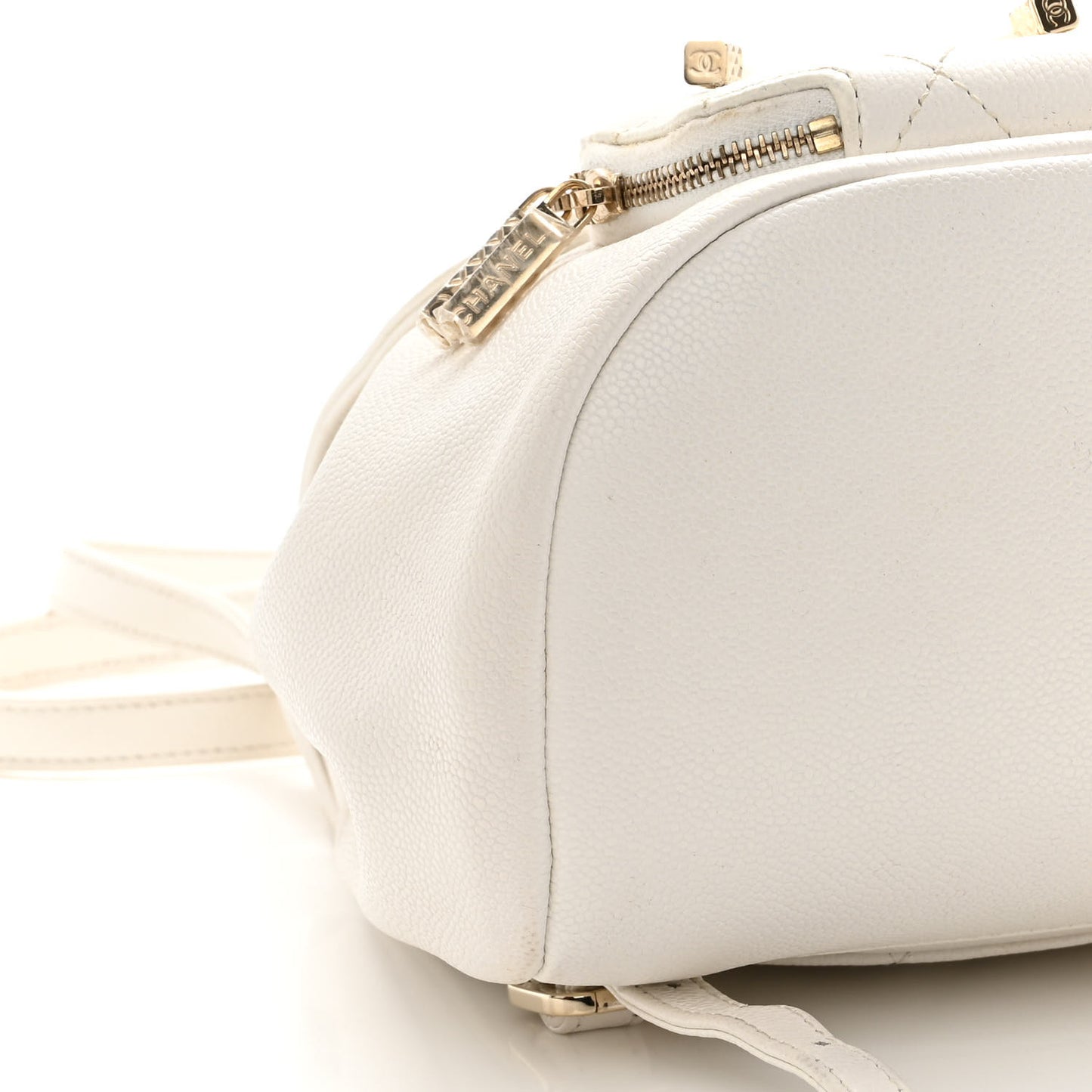 Caviar Quilted Mini Business Affinity Backpack White
