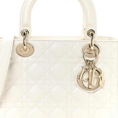 Christian Dior Lambskin Cannage Medium Lady Dior White 8 of 10