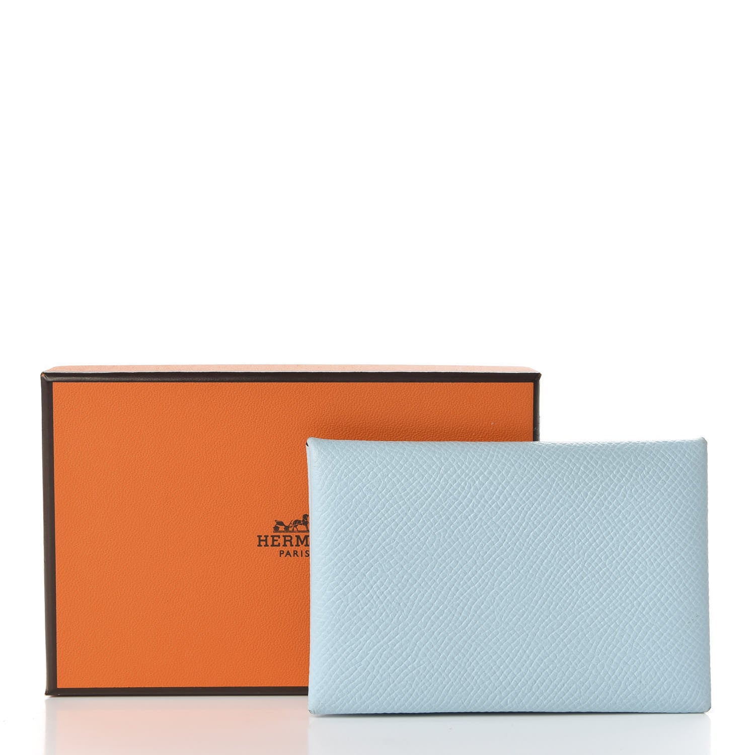 Hermes Epsom Calvi Card Case Bleu Zephyr 7 of 7