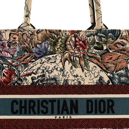 Christian Dior Canvas Embroidered Large Zodiac Book Tote Latte Multicolor 8 of 15