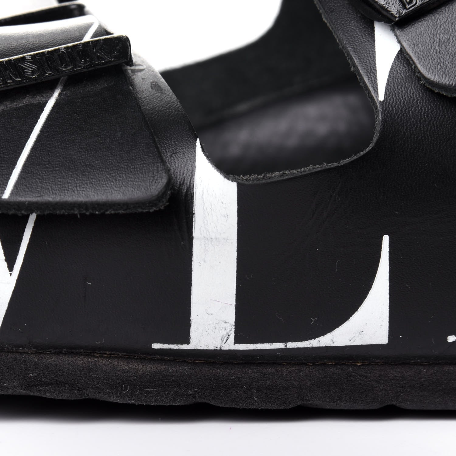 Valentino Garavani Calfskin VLTN Birkenstock Slide Sandals 40 Black 7 of 8