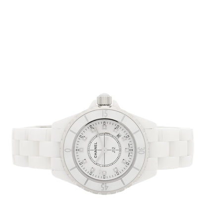 Chanel Stainless Steel Ceramic Diamond 33mm J12 Quartz Watch White 2 of 4