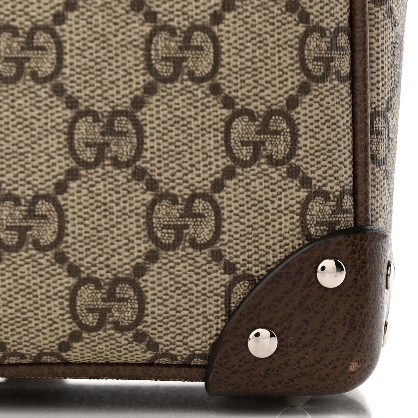 GG Supreme Monogram Textured Calfskin Square Messenger Bag Beige Ebony New Acero