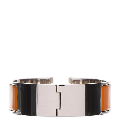 Hermes Enamel Wide Clic Clac H Bracelet GM Jaune Madras 3 of 4