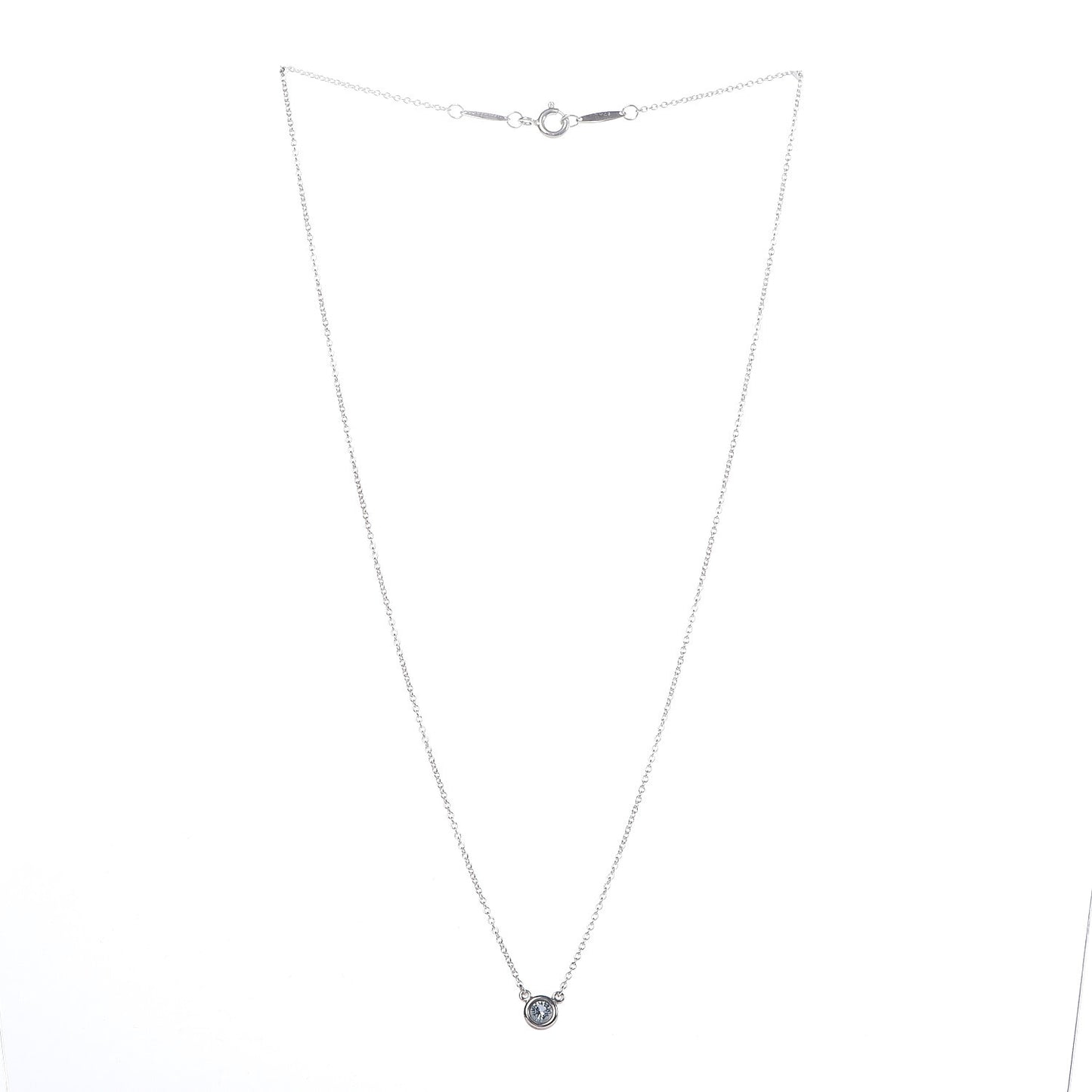Sterling Silver Aquamarine Elsa Peretti Color By The Yard Pendant Necklace