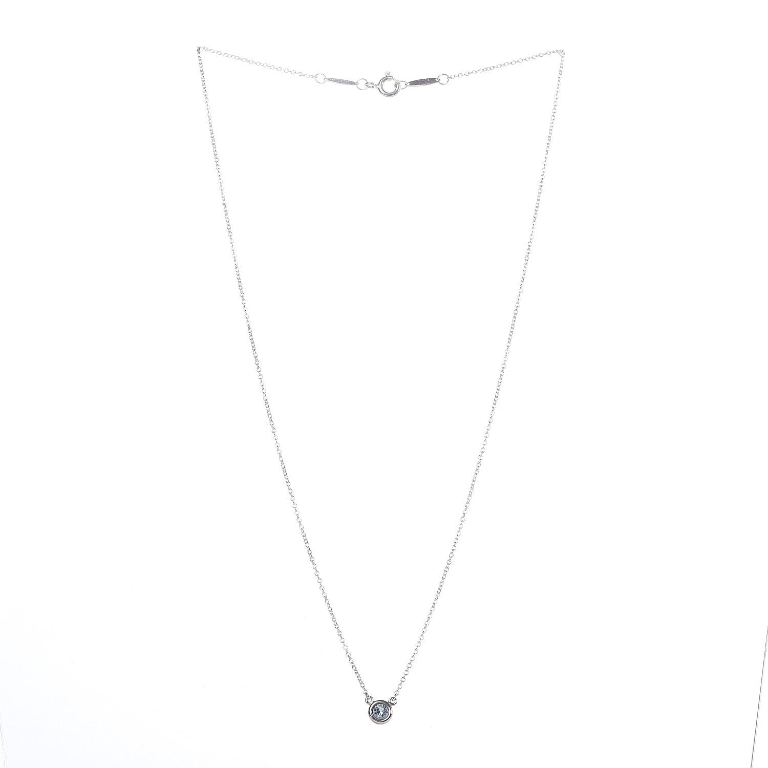 Tiffany Sterling Silver Aquamarine Elsa Peretti Color By The Yard Pendant Necklace 3 of 6