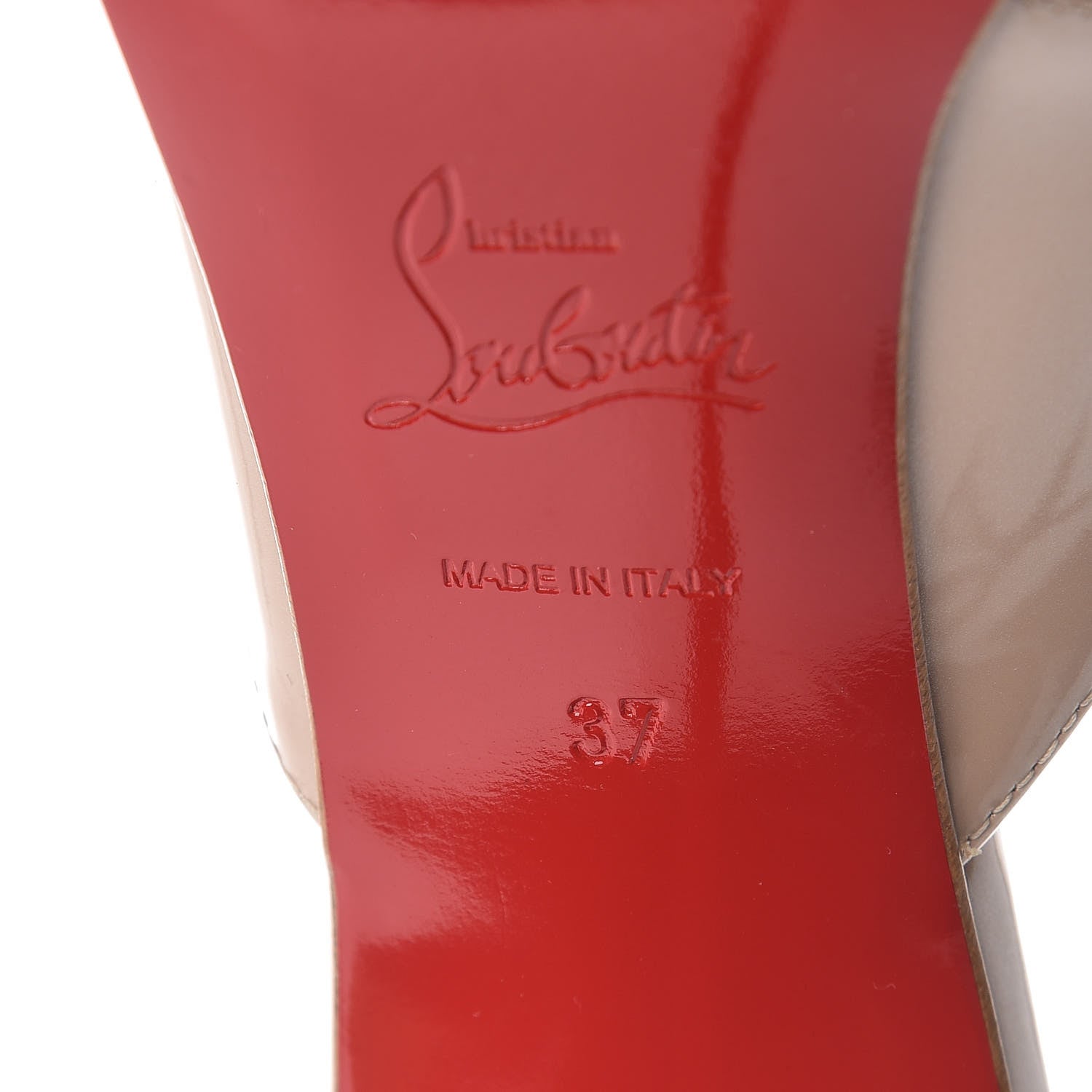 Christian Louboutin Nappa Patent Mira Bella 100 Sandals 37 Nude 7 of 12