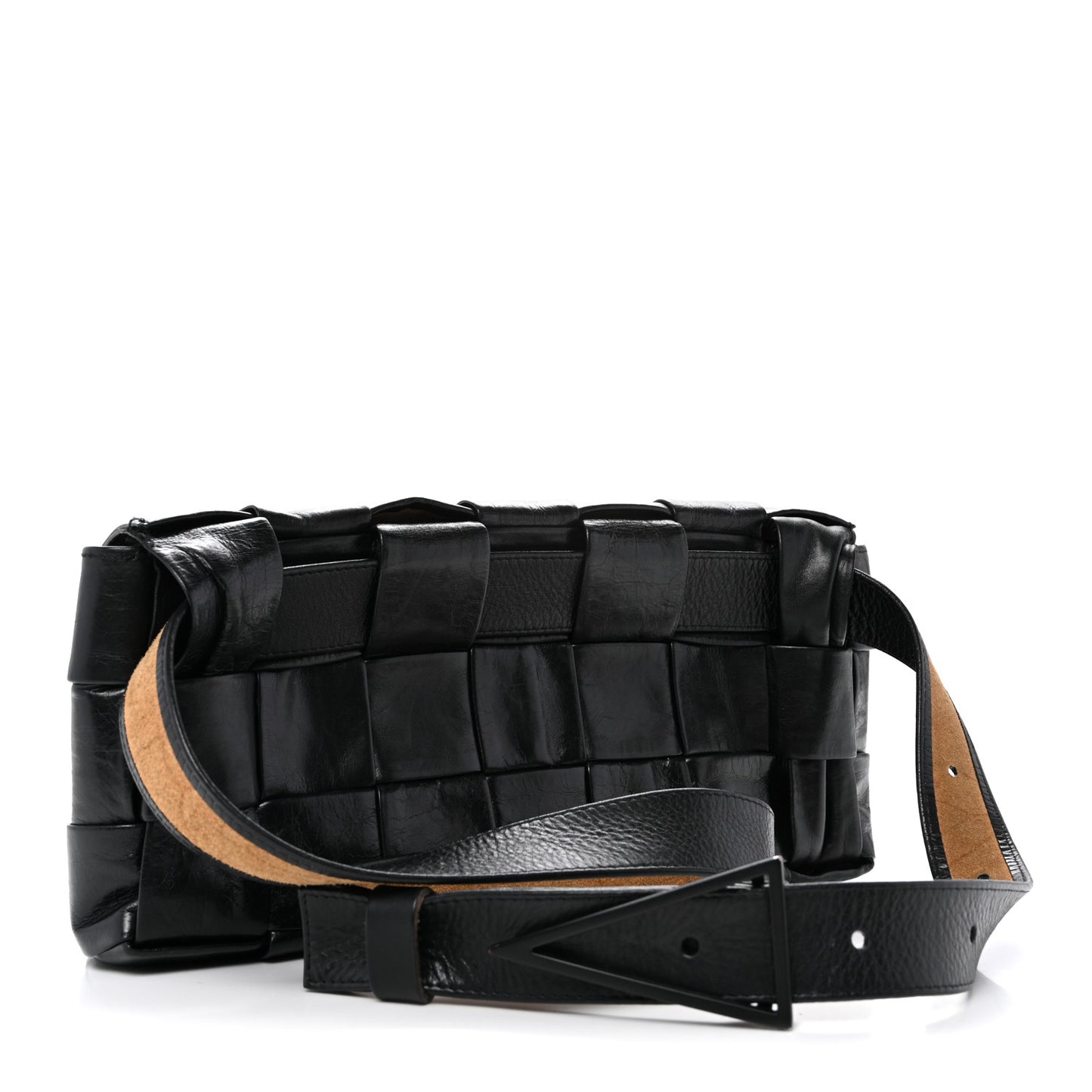 Paper Calfskin Intrecciato Stretch Cassette Black
