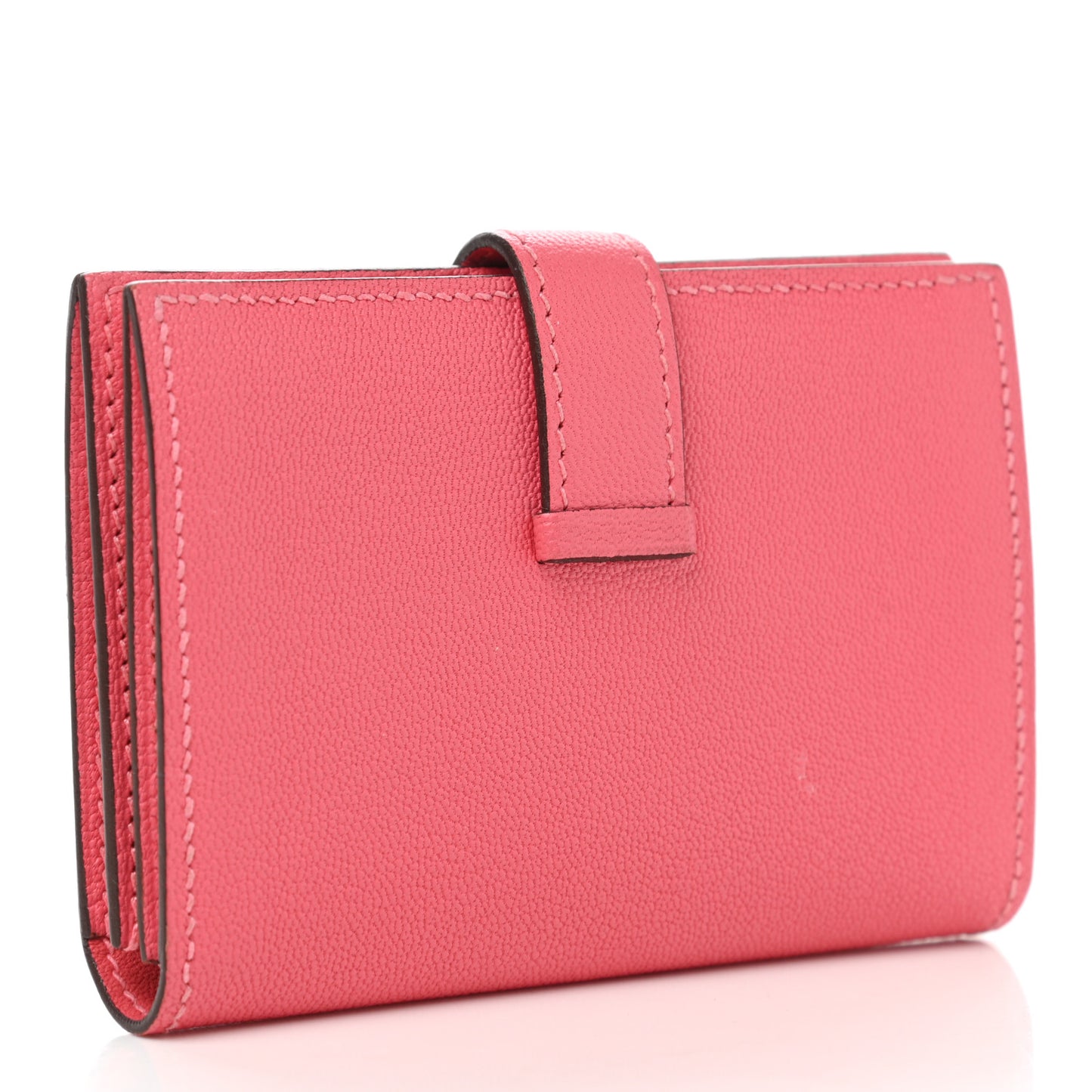 Chevre Mysore Bearn Card Holder Wallet Rose Lipstick
