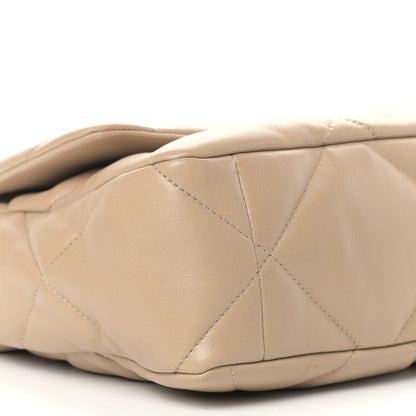 Chanel Lambskin Quilted Large Chanel 19 Flap Dark Beige 8 of 10