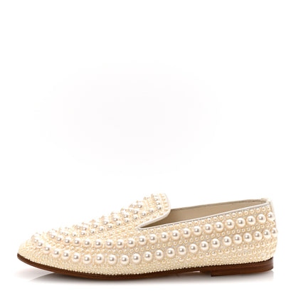 Jimmy Choo Pearl Satin Varsha Flats 37 White 1 of 9