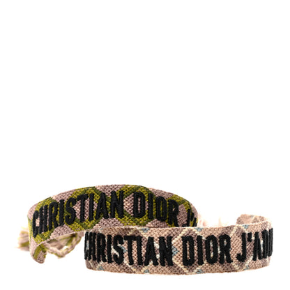 Christian Dior Woven Cotton J'Adior Friendship Bracelet Set Green Pink 1 of 5
