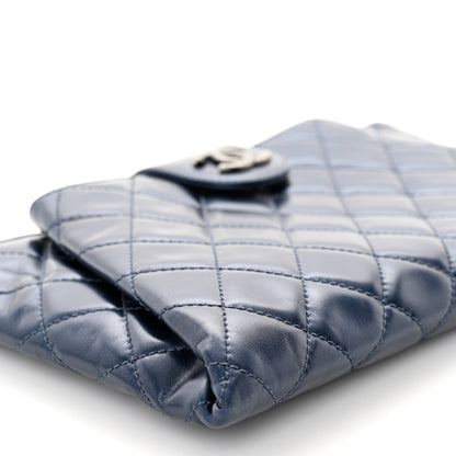 Chanel Glazed Calfskin Quilted Coco Pleats Clutch Navy 9 of 10
