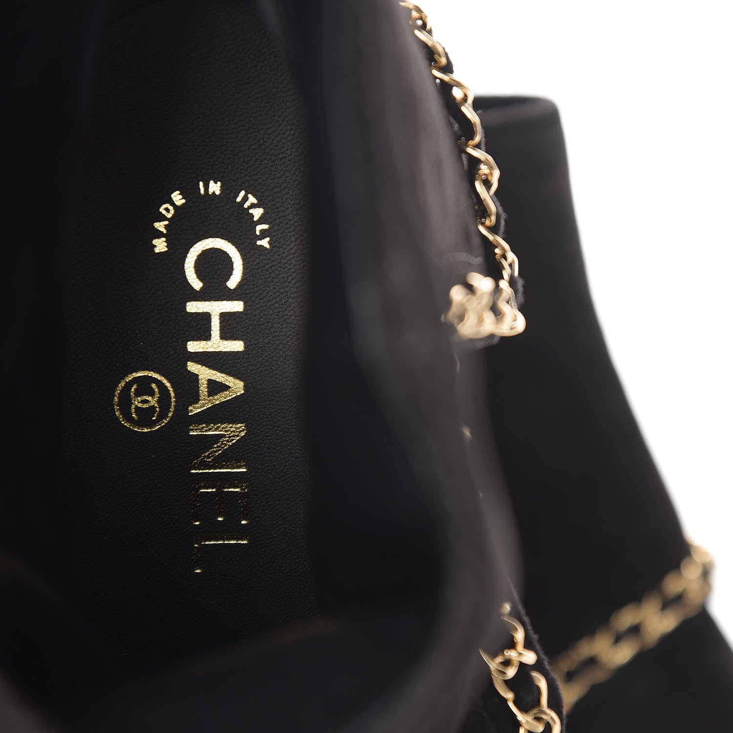 Chanel Suede Calfskin Chain CC Short Boots 38.5 Black 8 of 12