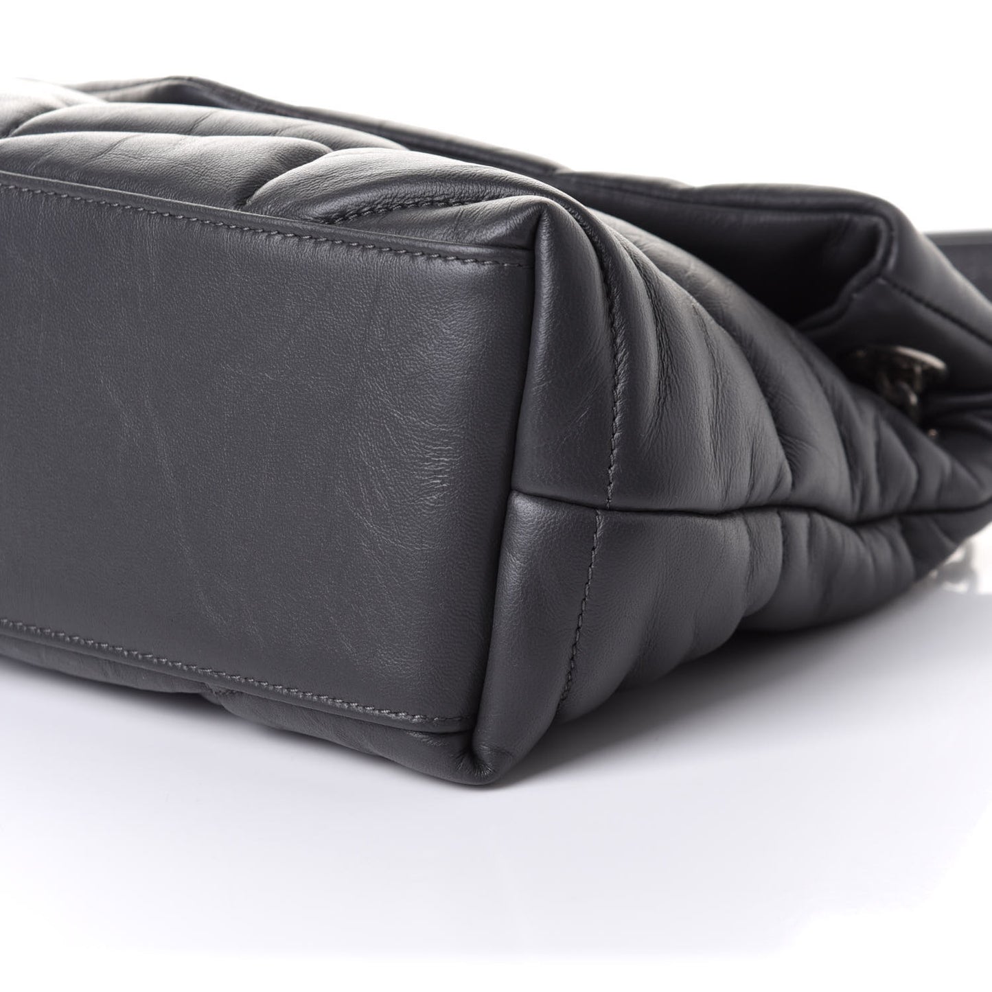 Lambskin Quilted Small Loulou Puffer Monogram Chain Satchel Concrete