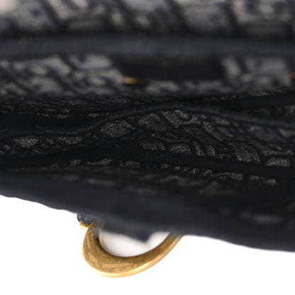 Christian Dior Oblique Embroidered Saddle Bag Blue 5 of 12