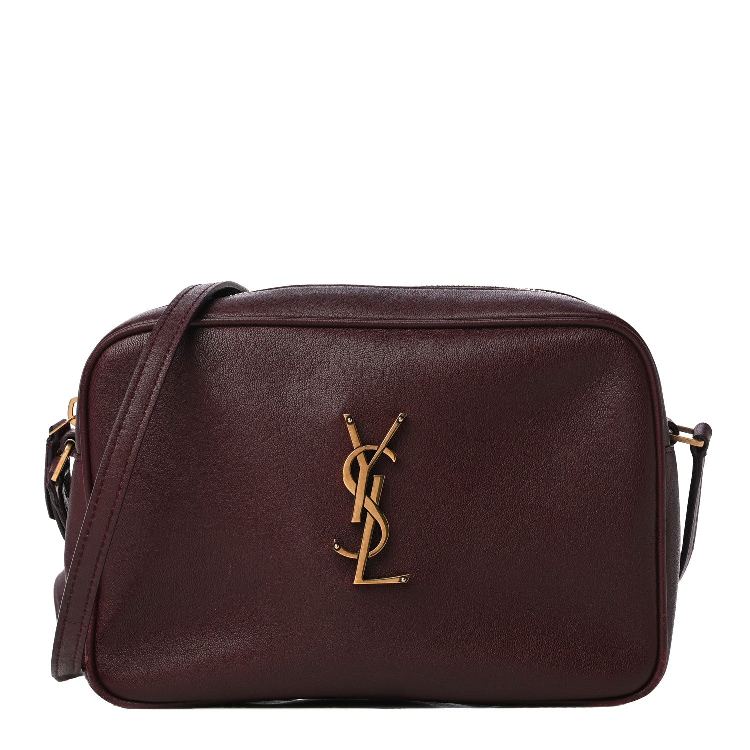 Saint Laurent Lambskin Monogram Lou Camera Bag Burgundy 1 of 11