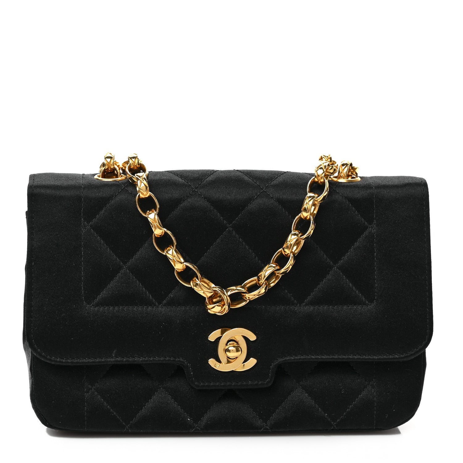 Chanel Satin Quilted Mini Flap Black 1 of 9