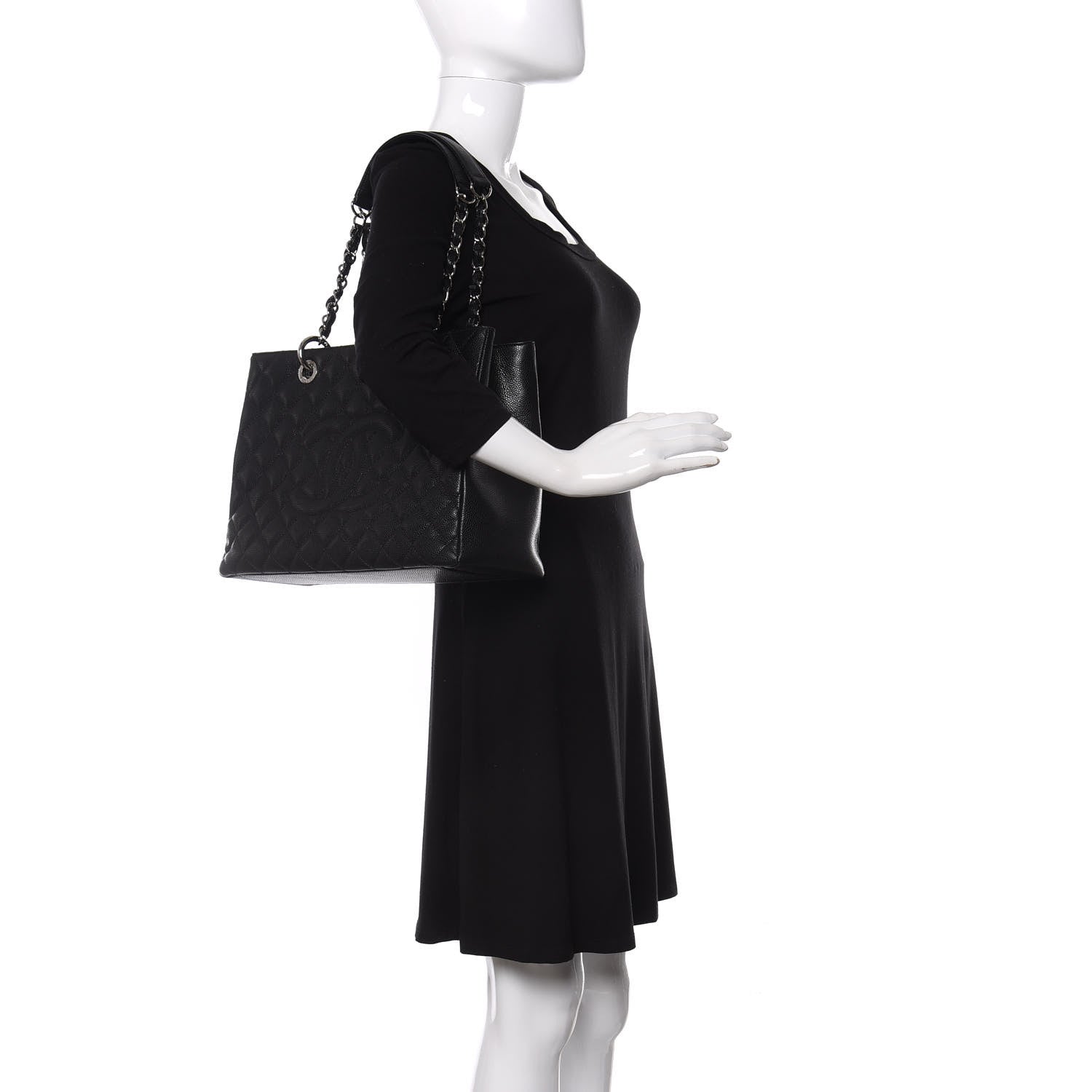 Chanel Caviar Quilted Grand Shopping Tote GST Black 2 of 14