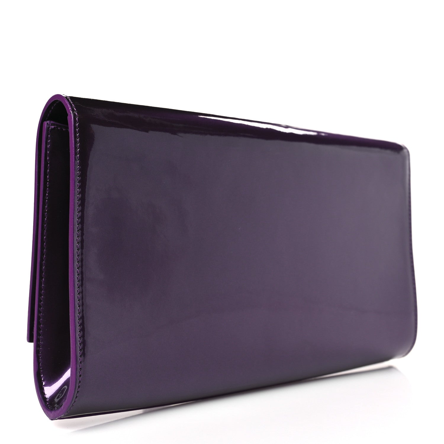 Saint Laurent Patent Calfskin Monogram Large Belle De Jour Clutch Purple 3 of 8