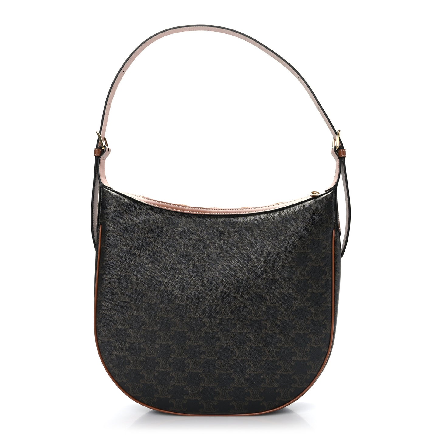 Calfskin Triomphe Canvas Heloise Shoulder Bag Tan