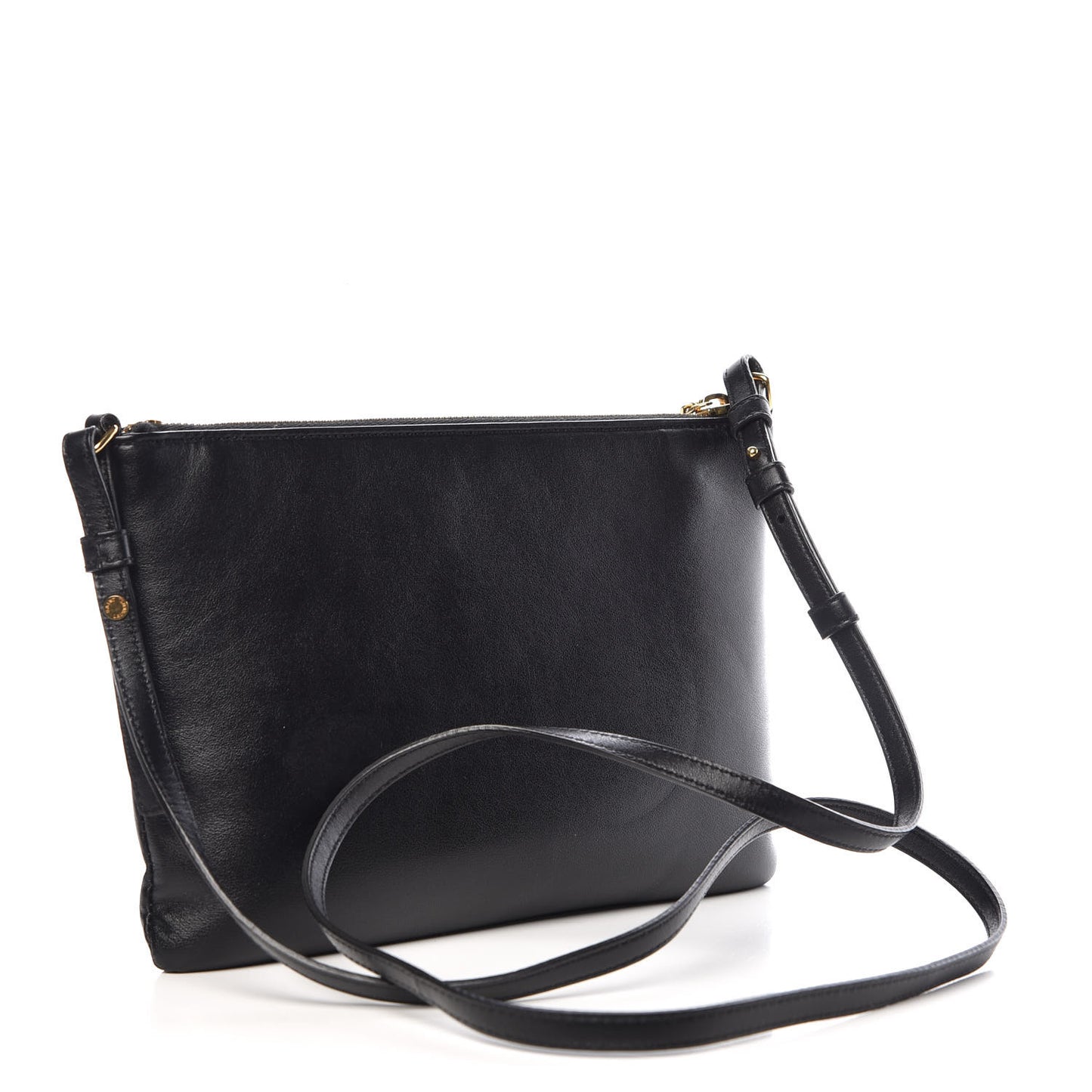 Calfskin Teen Monogram Crossbody Bag Black