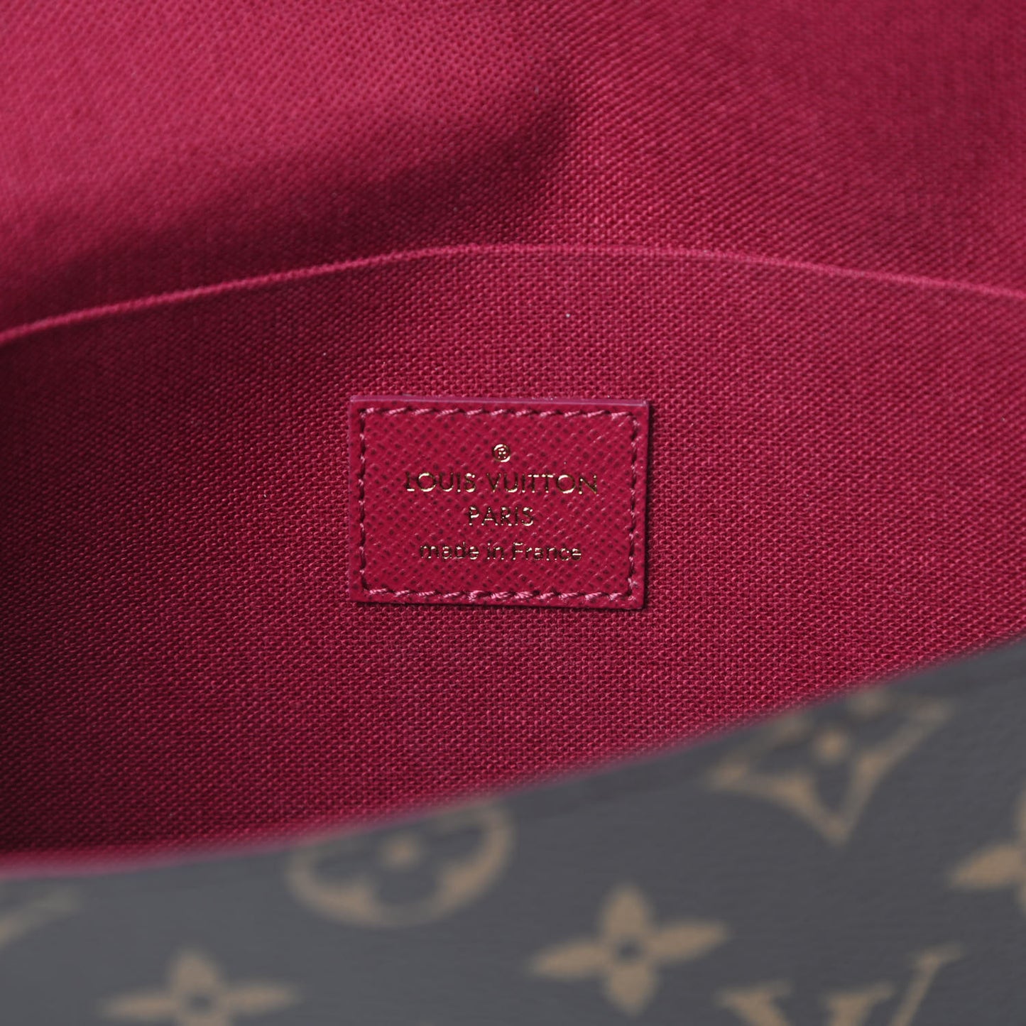 Monogram Pochette Felicie Chain Wallet Fuchsia