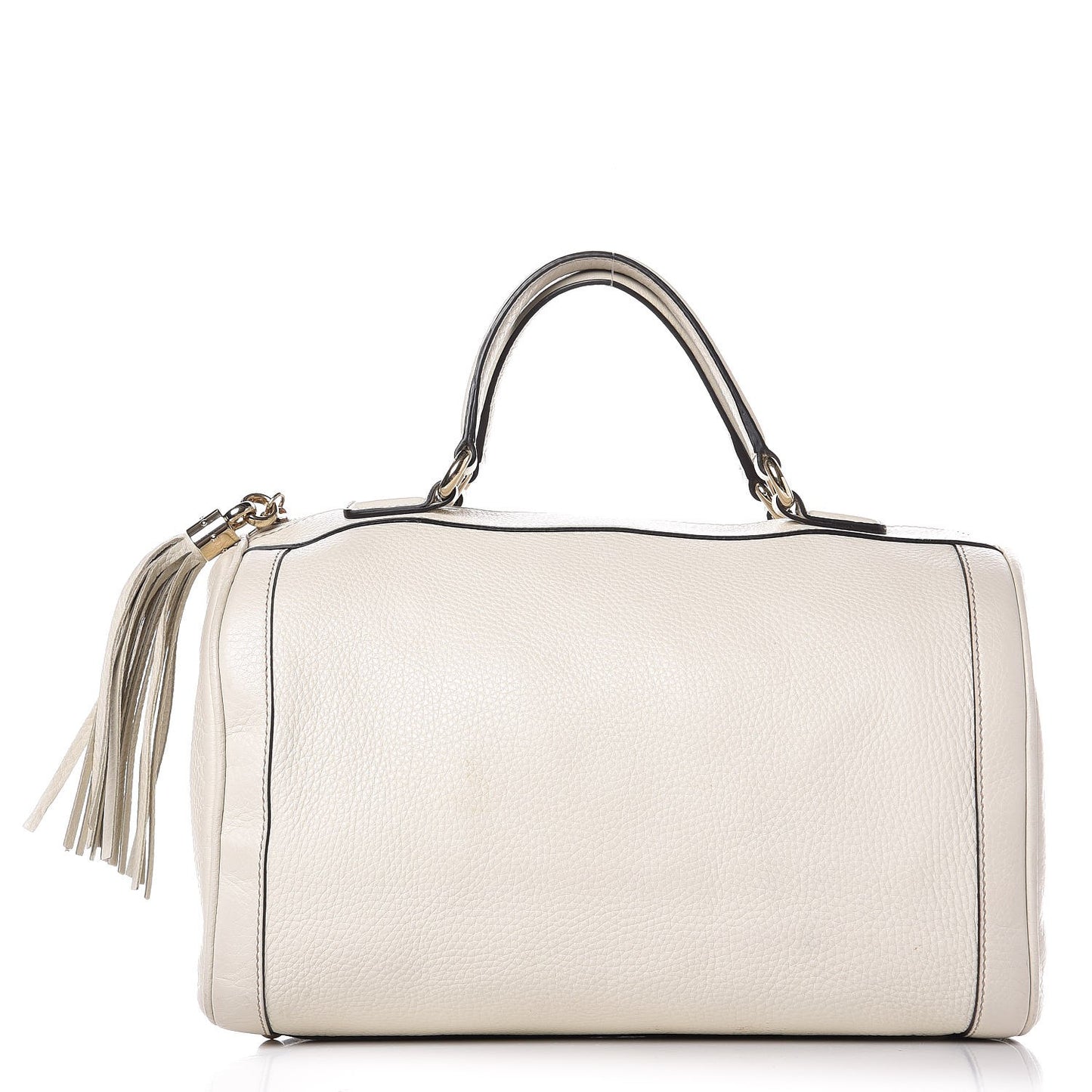 Pebbled Calfskin Medium Soho Boston Off White