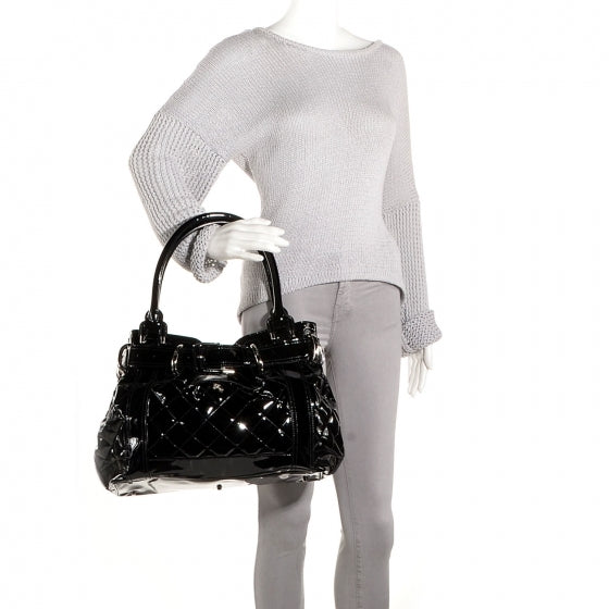 Patent Quilted Beaton Black