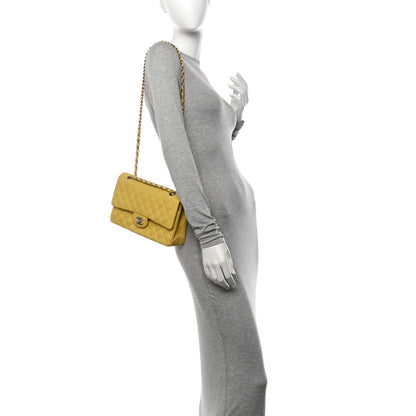 Chanel Lambskin Quilted Medium Double Flap Yellow 2 of 12