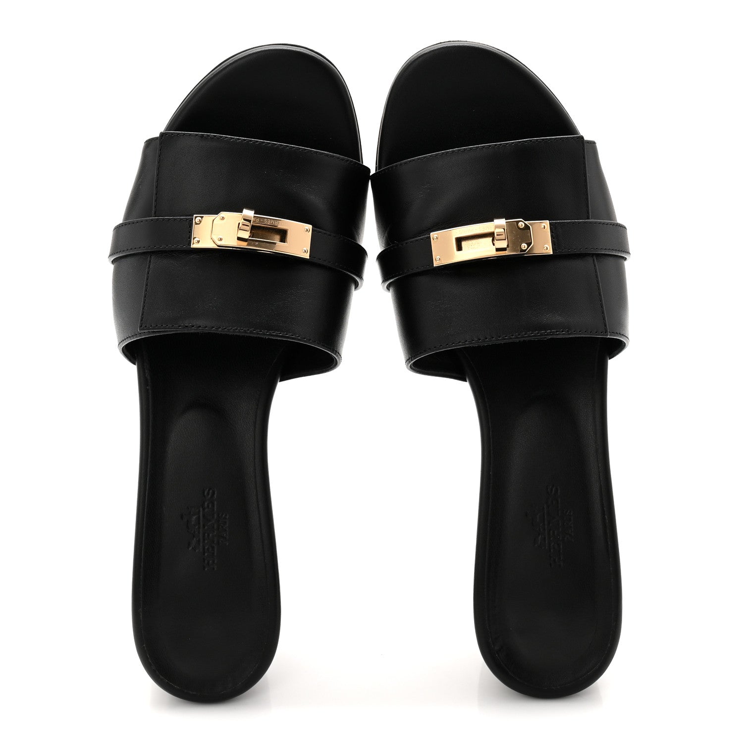 Hermes Calfskin Gigi 50 Sandals 38 Black 5 of 8