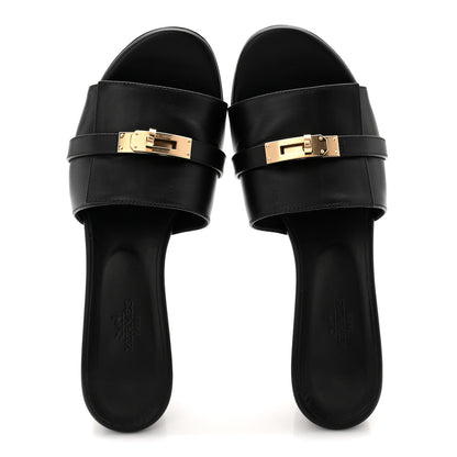 Hermes Calfskin Gigi 50 Sandals 38 Black 5 of 8