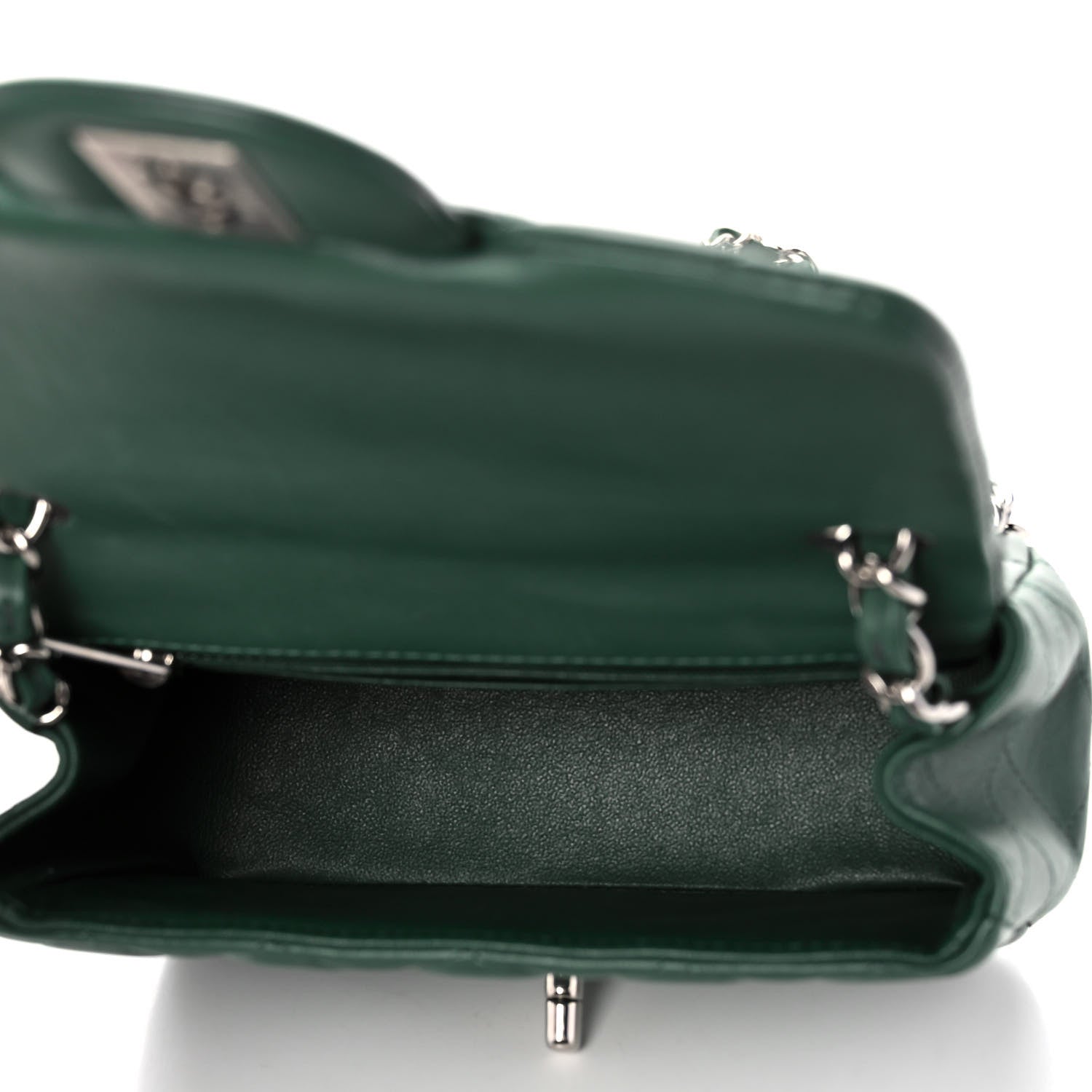 Chanel Lambskin Quilted Mini Square Flap Green 4 of 13