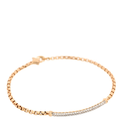 David Yurman 18K Rose Gold Diamond Petite Pave Metro Bar Bracelet 1 of 3
