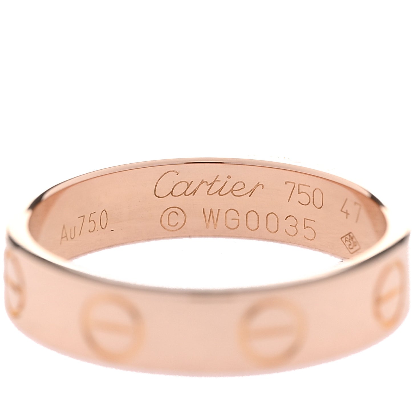 18K Pink Gold 3.5mm LOVE Wedding Band Ring 47 4