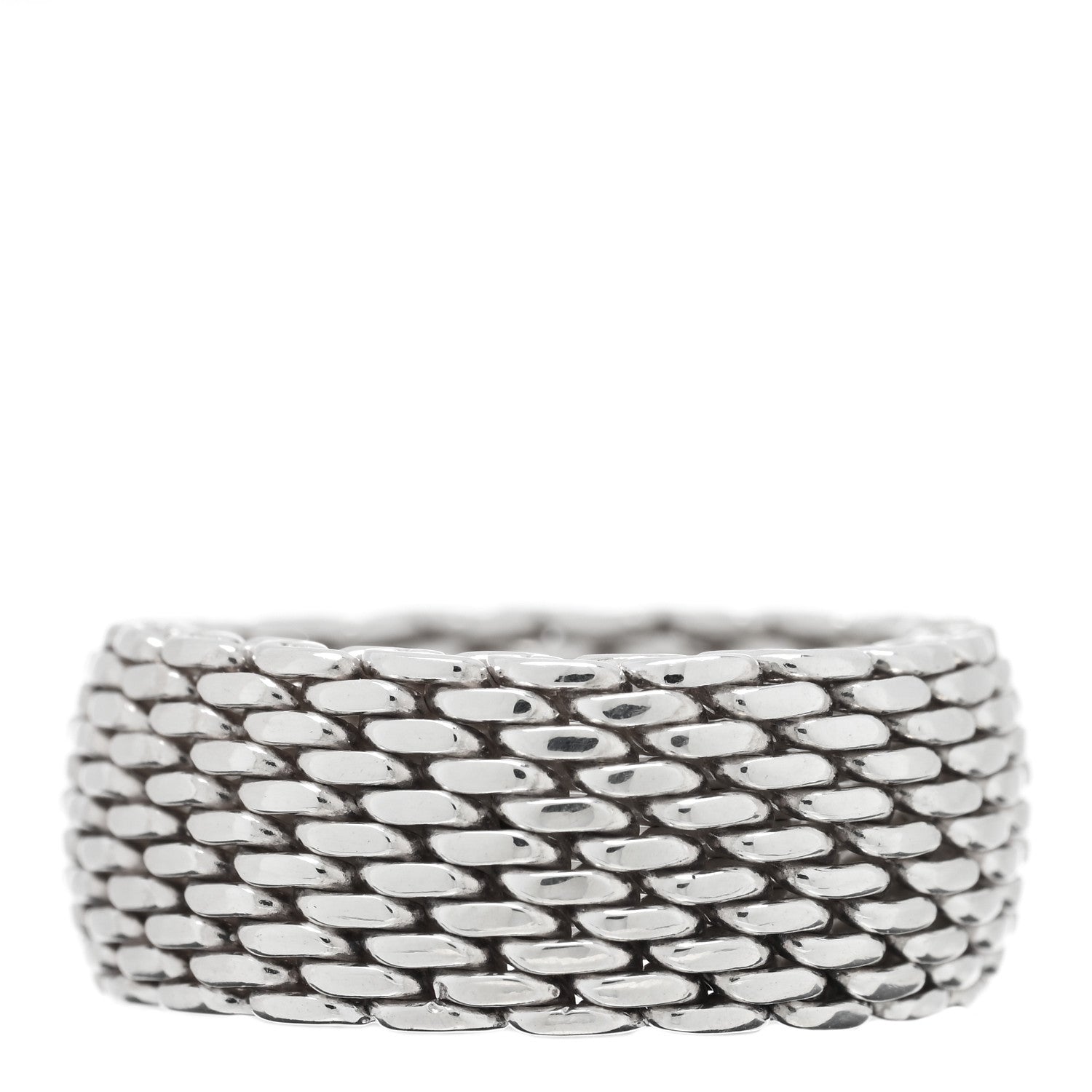 Tiffany Sterling Silver Somerset Mesh Ring 54 7 3 of 4