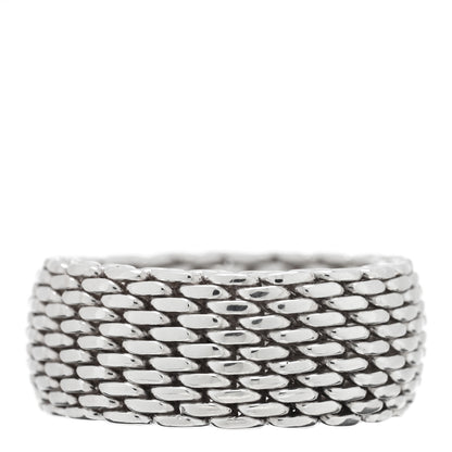 Tiffany Sterling Silver Somerset Mesh Ring 54 7 3 of 4