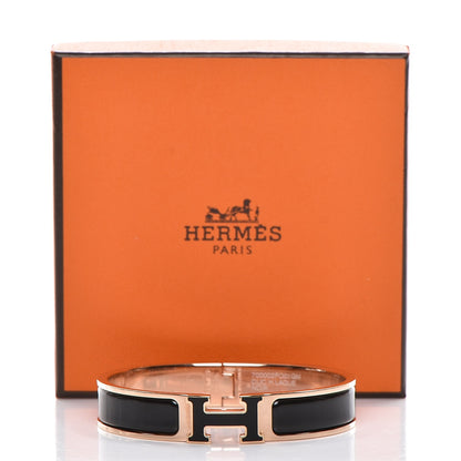 Hermes Enamel Narrow Clic Clac H Bracelet GM Black 6 of 6
