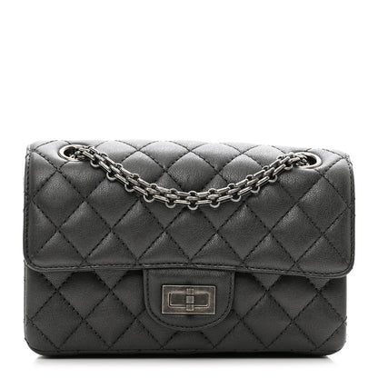 Chanel Metallic Sheepskin Quilted 2.55 Reissue Mini Flap Dark Grey 1 of 10