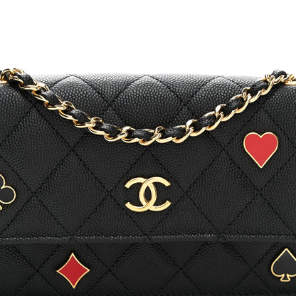 Chanel Caviar Quilted Enamel Coco Casino Flap Phone Holder With Chain Black 9 of 11