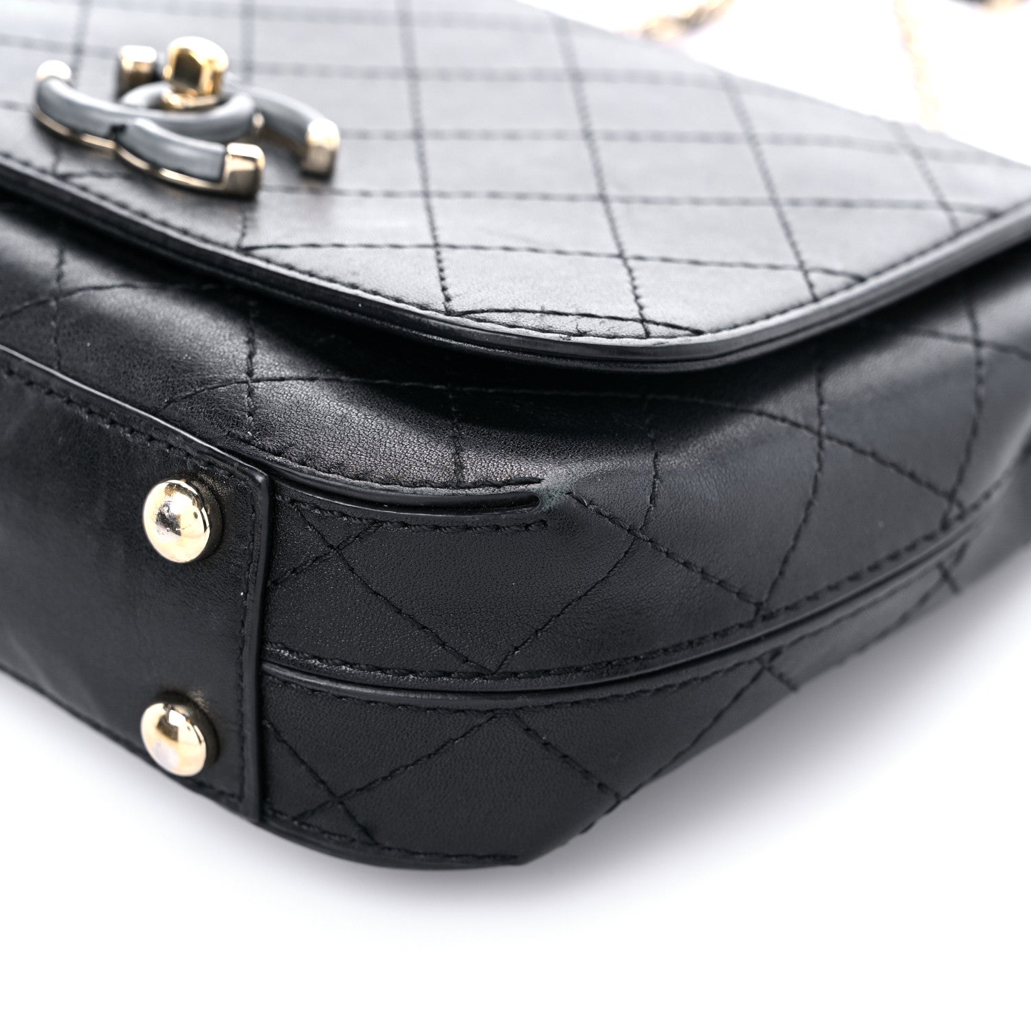 Chanel Calfskin Stitched Small Covered CC Flap Bag Black 9 of 16