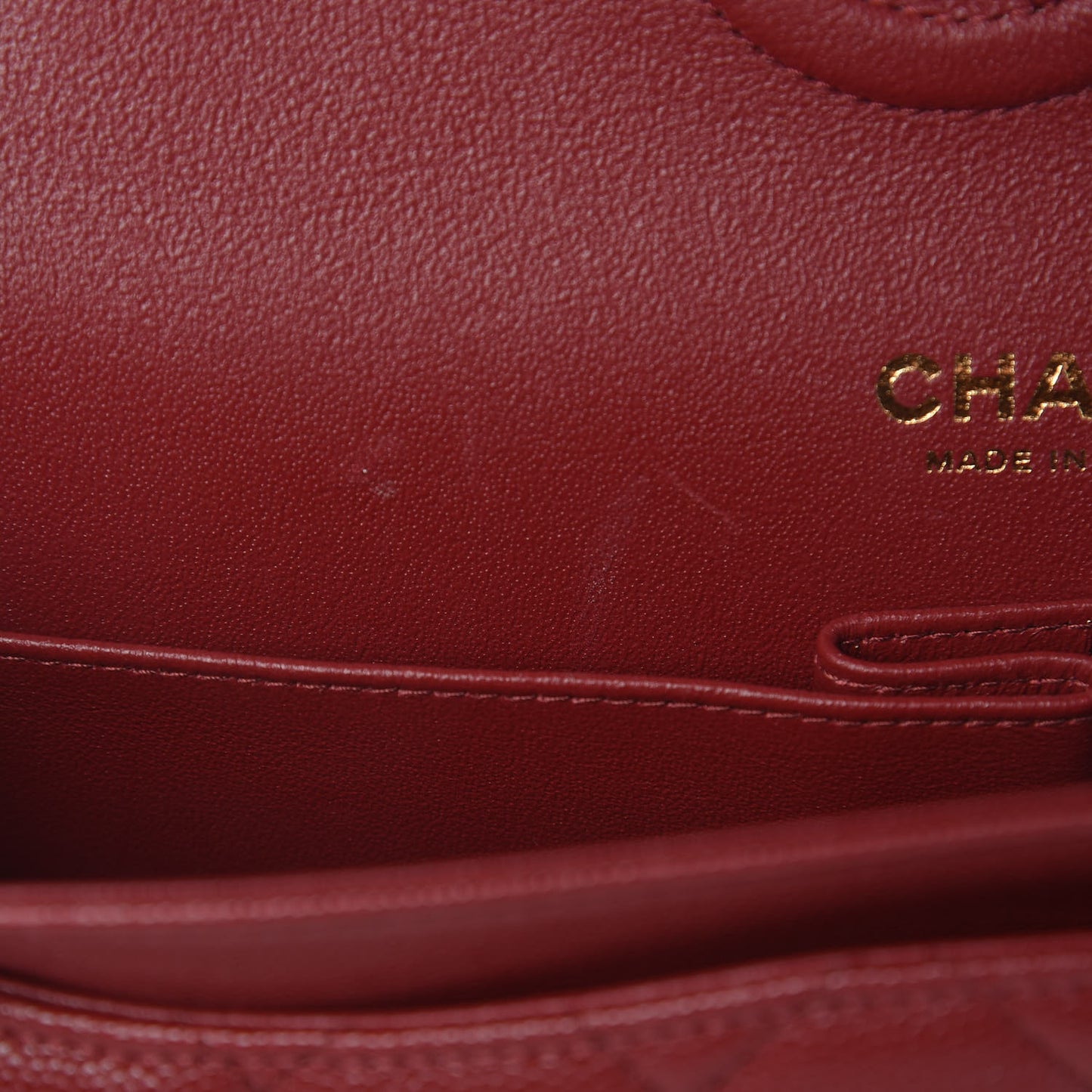 Caviar Quilted Medium Double Flap Dark Red