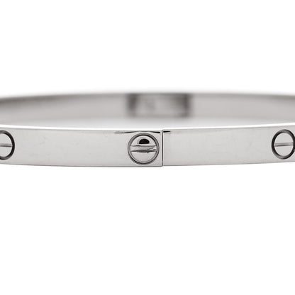 Cartier 18K White Gold Small LOVE Bracelet 17 5 of 8