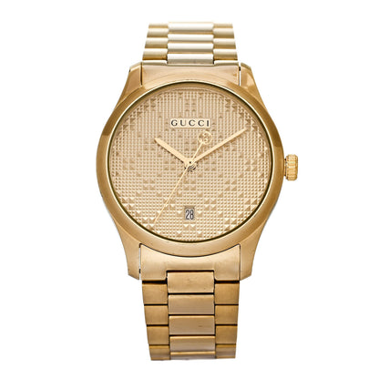 Gucci Stainless Steel 38mm G-Timeless Diamante Quartz Watch Gold 1 of 5