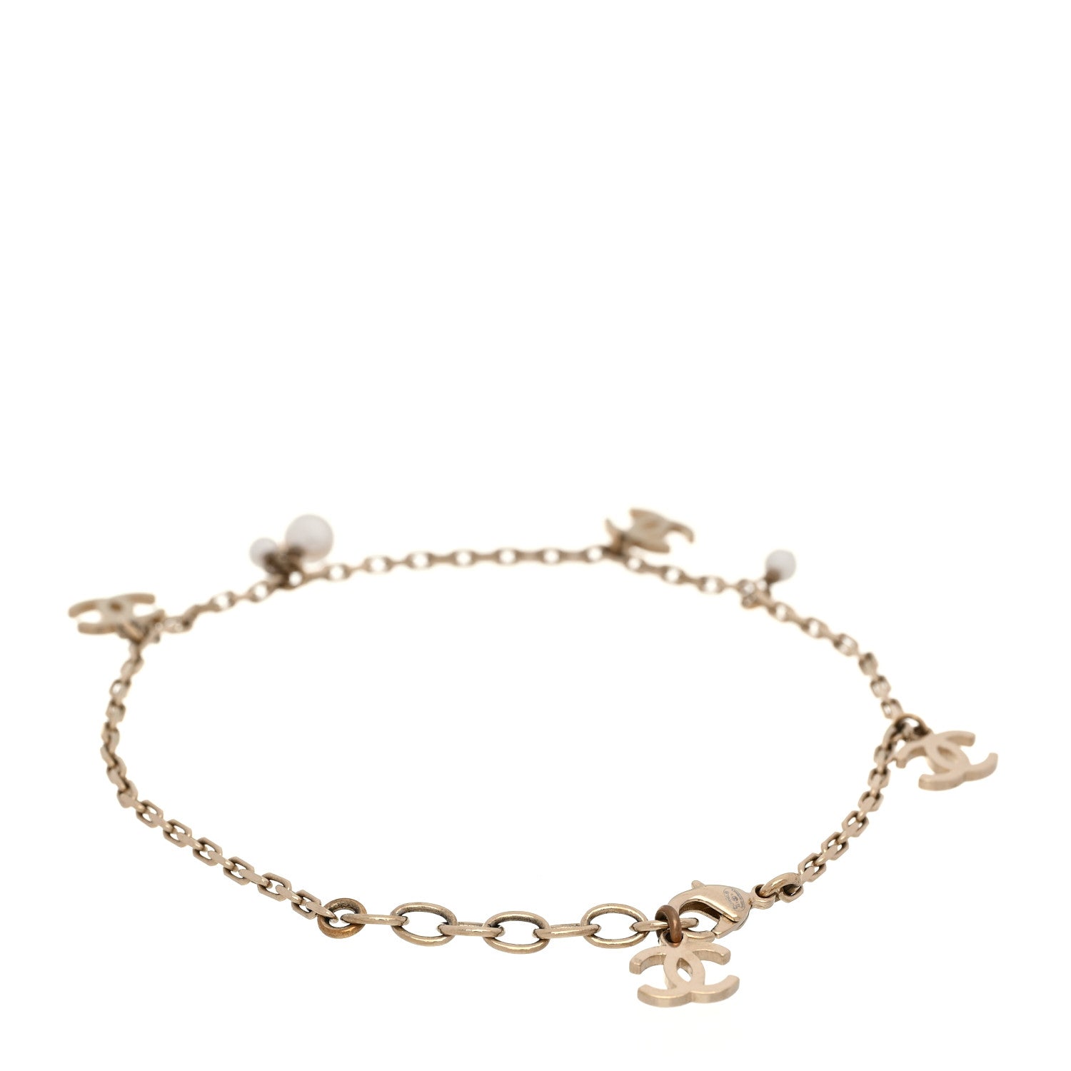 Chanel Pearl CC Chain Anklet Gold 3 of 6